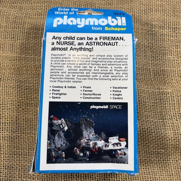 Vintage Playmobil 2 Cyclists 3573 Schaper In Box 1983 Missing Street Sign - Picture 2 of 4